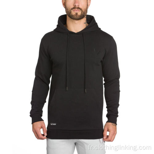 Sweatshirt à capuche en molleton à manches longues pour hommes